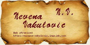 Nevena Vakulović vizit kartica